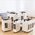 Foldable Waterproof Bathroom Hamper Cloth Organizers Sorter Rolling Collapsible 3 Compartments Laundry Basket with Wheels